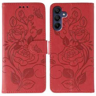 For Samsung Galaxy A16 4G / 5G Rose Butterfly Embossed Leather Phone Case(Red)