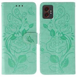 For Samsung Galaxy XCover7 Pro Rose Butterfly Embossed Leather Phone Case(Green)