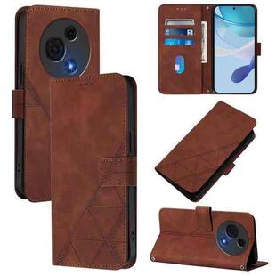 For TCL 60 NxtPaper Crossbody 3D Embossed Flip Leather Phone Case(Brown)