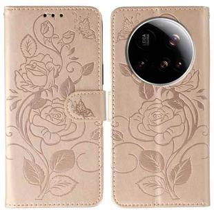 For Xiaomi 15 Ultra Rose Butterfly Embossed Leather Phone Case(Rose Gold)