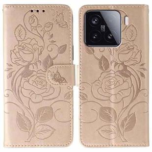 For Xiaomi 15 Rose Butterfly Embossed Leather Phone Case(Rose Gold)