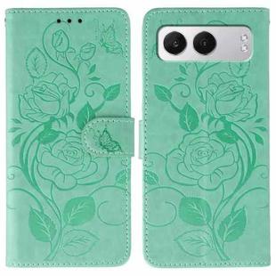 For OnePlus Nord 4 Rose Butterfly Embossed Leather Phone Case(Green)