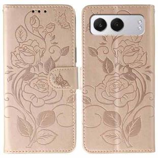 For OnePlus Nord 4 Rose Butterfly Embossed Leather Phone Case(Rose Gold)