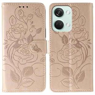 For OnePlus Nord 3 5G / Ace 2V Rose Butterfly Embossed Leather Phone Case(Rose Gold)