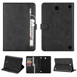 For Samsung Galaxy Tab A8.0 (2015) T35 Fashion Calf Texture Zipper Horizontal Flip Leather Case with Stand & Card Slots & Wallet & Wake-up / Sleep Function(Black)
