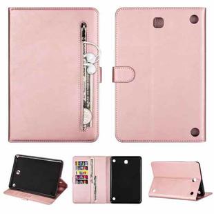 For Samsung Galaxy Tab A8.0 (2015) T35 Fashion Calf Texture Zipper Horizontal Flip Leather Case with Stand & Card Slots & Wallet & Wake-up / Sleep Function(Rose Gold)