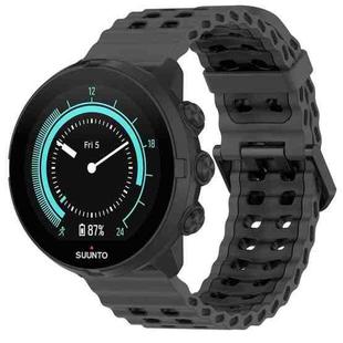 22mm Ocean Dual Pin Buckle Silicone Watch Band(Coal Black)