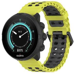 22mm Ocean Dual Pin Buckle Silicone Watch Band(Lime Grey)
