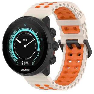 22mm Ocean Dual Pin Buckle Silicone Watch Band(Starlight Orange)