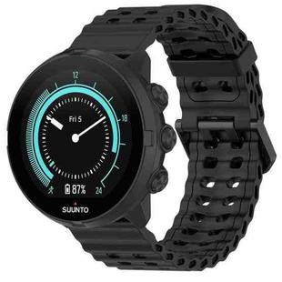 24mm Ocean Dual Pin Buckle Silicone Watch Band(Black)
