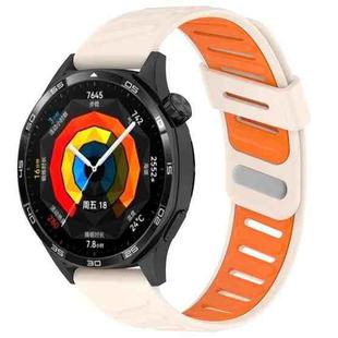 22mm Slanted Hole Two Color Silicone Watch Band(Starlight Orange)