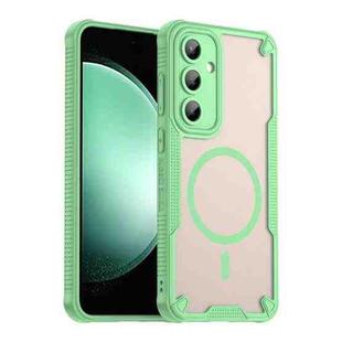 For Samsung Galaxy S24 FE 5G Armor Glaze MagSafe Magnetic Phone Case(Green)
