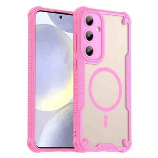For Samsung Galaxy S25+ 5G Armor Glaze MagSafe Magnetic Phone Case(Pink)