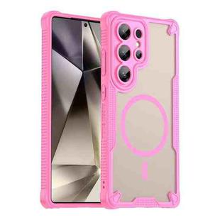 For Samsung Galaxy S25 Ultra 5G Armor Glaze MagSafe Magnetic Phone Case(Pink)