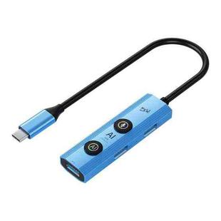 YCE V295 5 in 1 USB-C / Type-C HUB Adapter AI Docking Station(Blue)