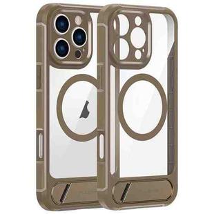 For iPhone 16 Pro Max FULEXIN L1 Series Transparent MagSafe Holder Phone Case(Desert Gold)