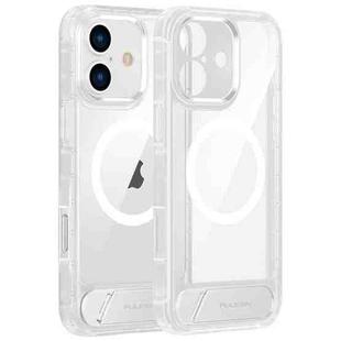 For iPhone 16 FULEXIN L1 Series Transparent MagSafe Holder Phone Case(White)