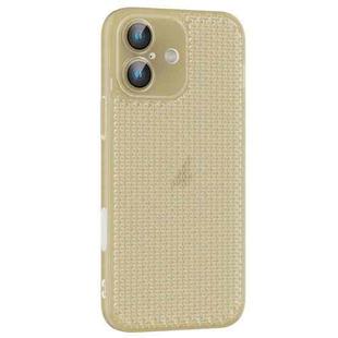 For iPhone 16 Plus Ice Cream Dream Network Cooling PC Phone Case with Lens Film(Transparent Gold)