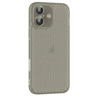 For iPhone 16 Ice Cream Dream Network Cooling PC Phone Case with Lens Film(Transparent Black)