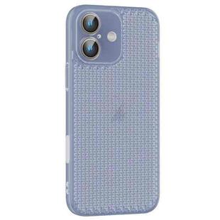 For iPhone 16 Ice Cream Dream Network Cooling PC Phone Case with Lens Film(Transparent Blue)