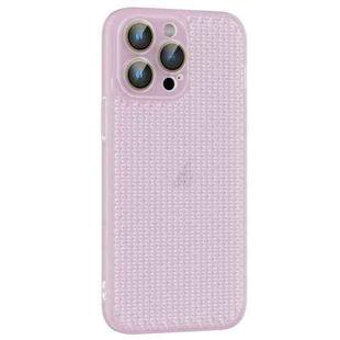 For iPhone 15 Pro Max Ice Cream Dream Network Cooling PC Phone Case with Lens Film(Transparent Purple)