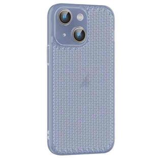 For iPhone 14 Ice Cream Dream Network Cooling PC Phone Case with Lens Film(Transparent Blue)