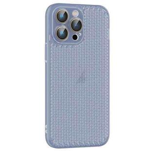 For iPhone 14 Pro Max Ice Cream Dream Network Cooling PC Phone Case with Lens Film(Transparent Blue)