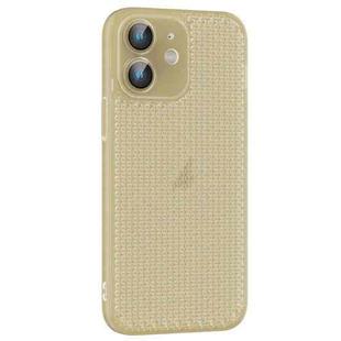 For iPhone 12 Ice Cream Dream Network Cooling PC Phone Case with Lens Film(Transparent Gold)