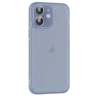 For iPhone 12 Ice Cream Dream Network Cooling PC Phone Case with Lens Film(Transparent Blue)
