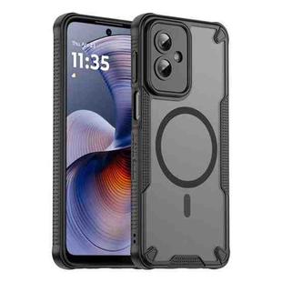 For Motorola Moto G55 5G Armor Glaze MagSafe Magnetic Phone Case(Black)