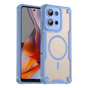 For Motorola Moto G75 5G Armor Glaze MagSafe Magnetic Phone Case(Blue)