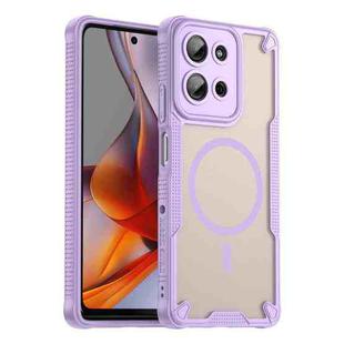 For Motorola Moto G75 5G Armor Glaze MagSafe Magnetic Phone Case(Purple)