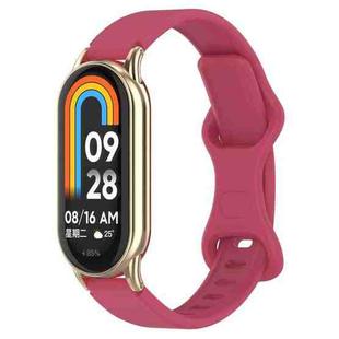 12mm Butterfly Buckle Silicone Watch Band(Wine Red)