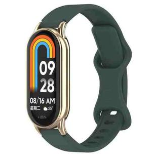 12mm Butterfly Buckle Silicone Watch Band(Dark Green)