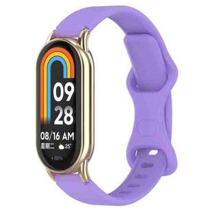 12mm Butterfly Buckle Silicone Watch Band(Purple)