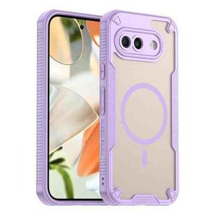 For Google Pixel 9a Armor Glaze MagSafe Magnetic Phone Case(Purple)