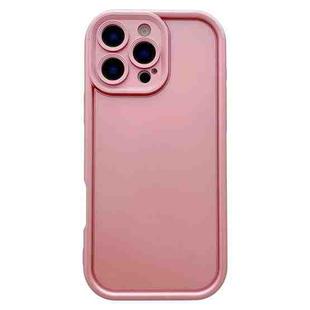 For iPhone 16 Pro Max Solid Color Metallic Paint Precise Hole TPU Phone Case(Pink)