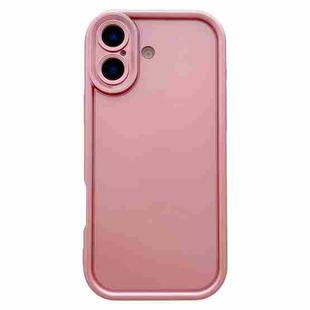 For iPhone 16 Plus Solid Color Metallic Paint Precise Hole TPU Phone Case(Pink)