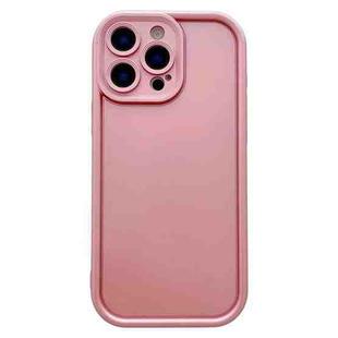 For iPhone 14 Pro Solid Color Metallic Paint Precise Hole TPU Phone Case(Pink)