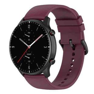 20mm Round Tail Silicone Watch Band(Wine Red)