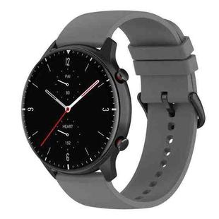 22mm Round Tail Silicone Watch Band(Dark Grey)