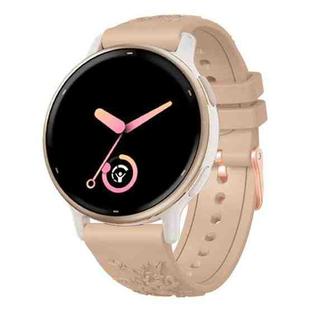 20mm Embossed Rose Gold Buckle Silicone Watch Band(Apricot)
