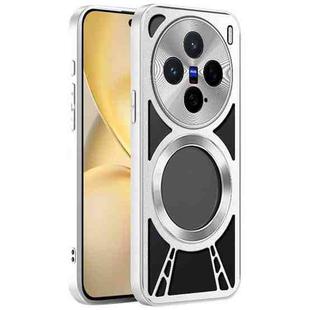 For vivo X200 Pro mini Silicone Cooling Hollow Metal MagSafe Phone Case(Silver)