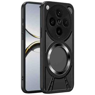 For OPPO Find X8 Pro Silicone Cooling Hollow Metal MagSafe Phone Case(Black)