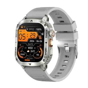 AK80 BT Call Smart Watch, Support Blood Oxygen / Blood Pressure / Heart Rate / Sports Health Monitoring Fitness Tracker(Grey Silicone)