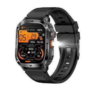 AK80 BT Call Smart Watch, Support Blood Oxygen / Blood Pressure / Heart Rate / Sports Health Monitoring Fitness Tracker(Black Silicone)