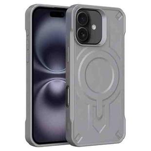For iPhone 16 Breaker Velvet MagSafe Magnetic TPU Phone Case(Grey)