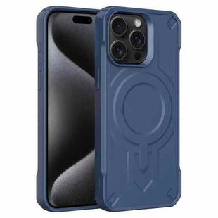 For iPhone 15 Pro Breaker Velvet MagSafe Magnetic TPU Phone Case(Sapphire Blue)