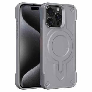 For iPhone 15 Pro Breaker Velvet MagSafe Magnetic TPU Phone Case(Grey)