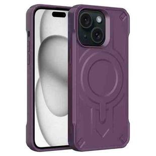 For iPhone 15 Plus Breaker Velvet MagSafe Magnetic TPU Phone Case(Dark Night Purple)